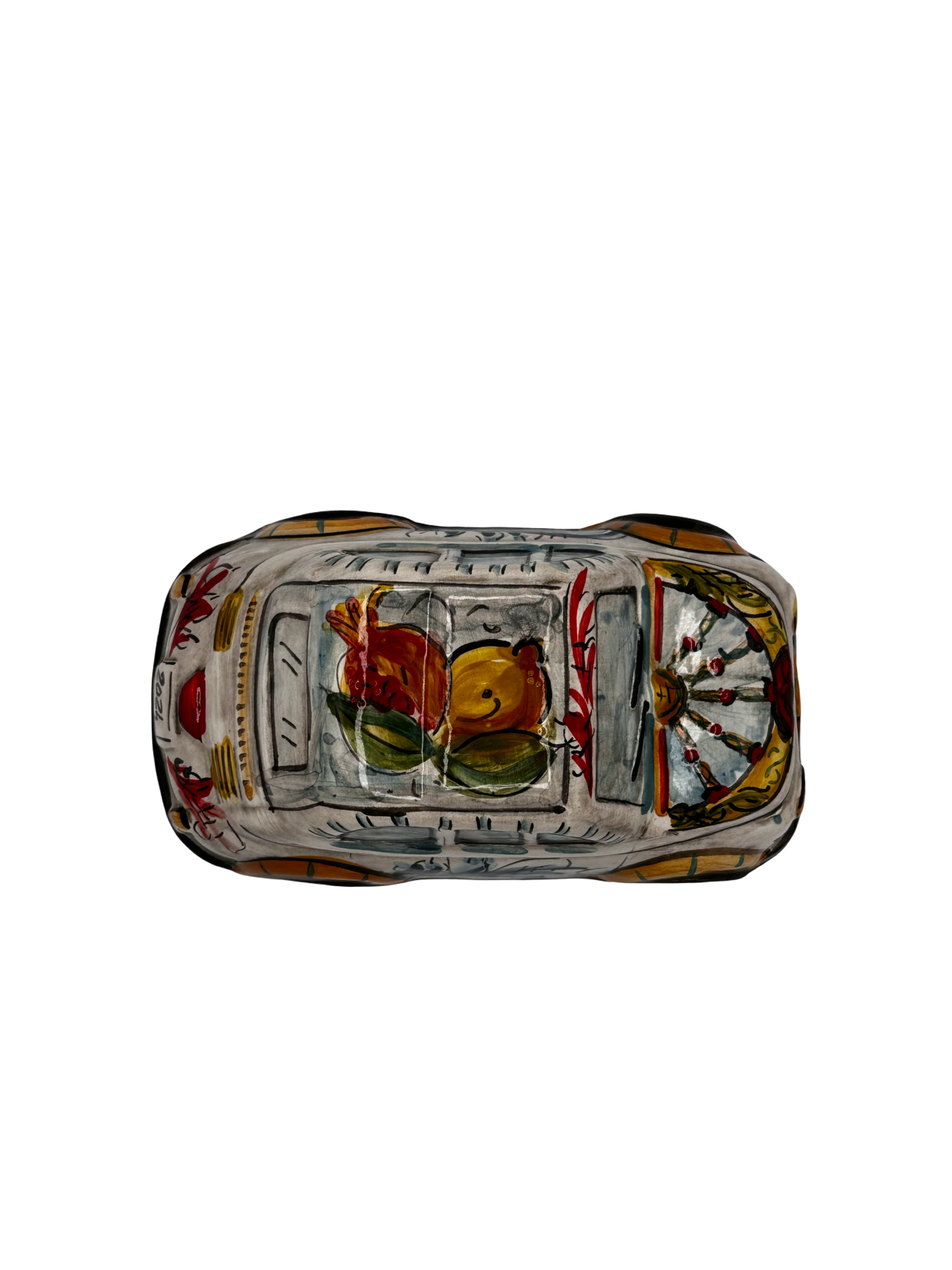 Fiat 500 in Ceramica con Decorazioni Artigianali