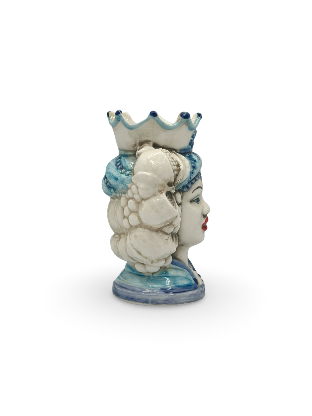 Teste di Moro Tradizionali – Ceramica Artigianale con Rifiniture Blu