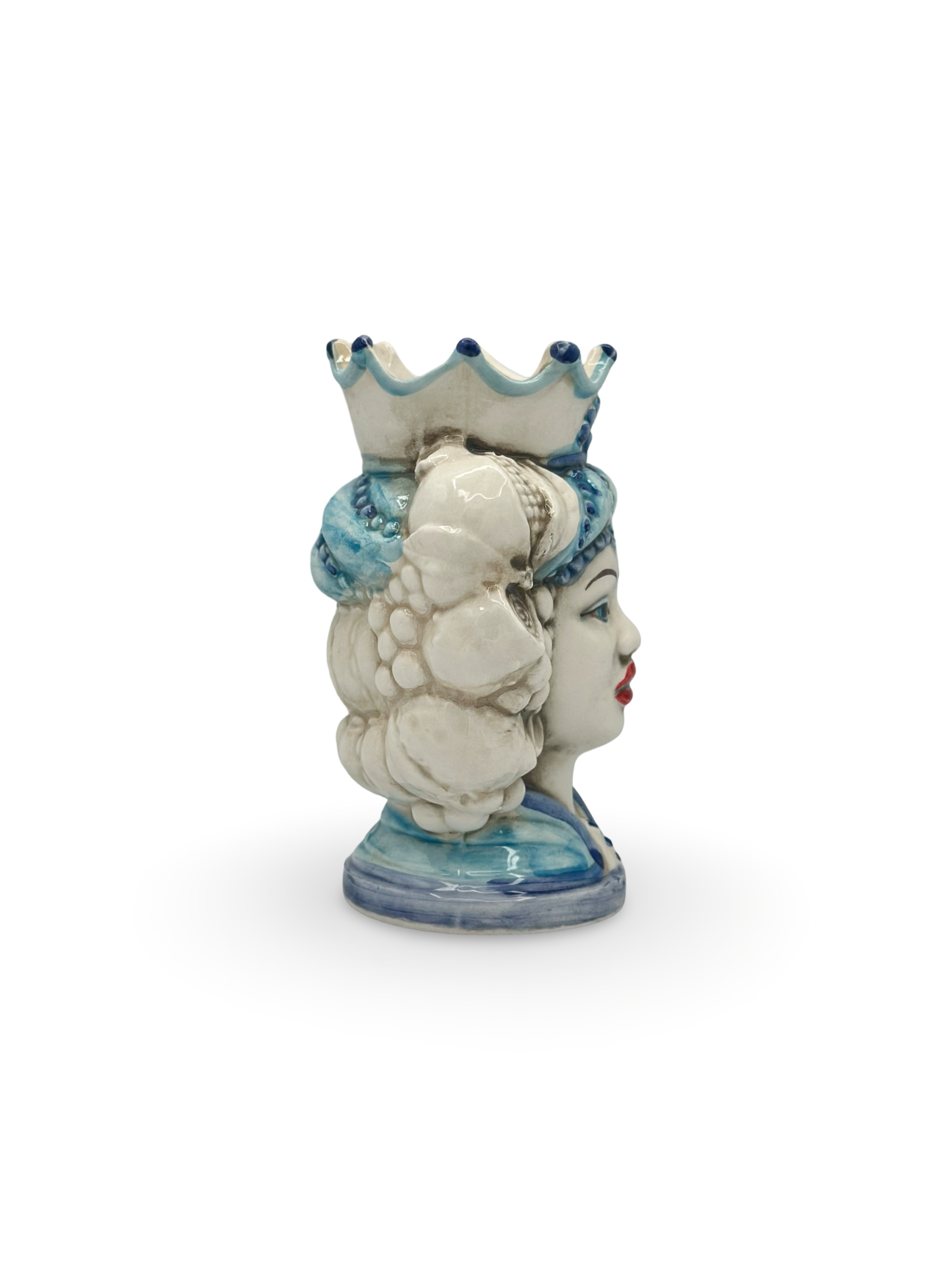 Teste di Moro Tradizionali – Ceramica Artigianale con Rifiniture Blu