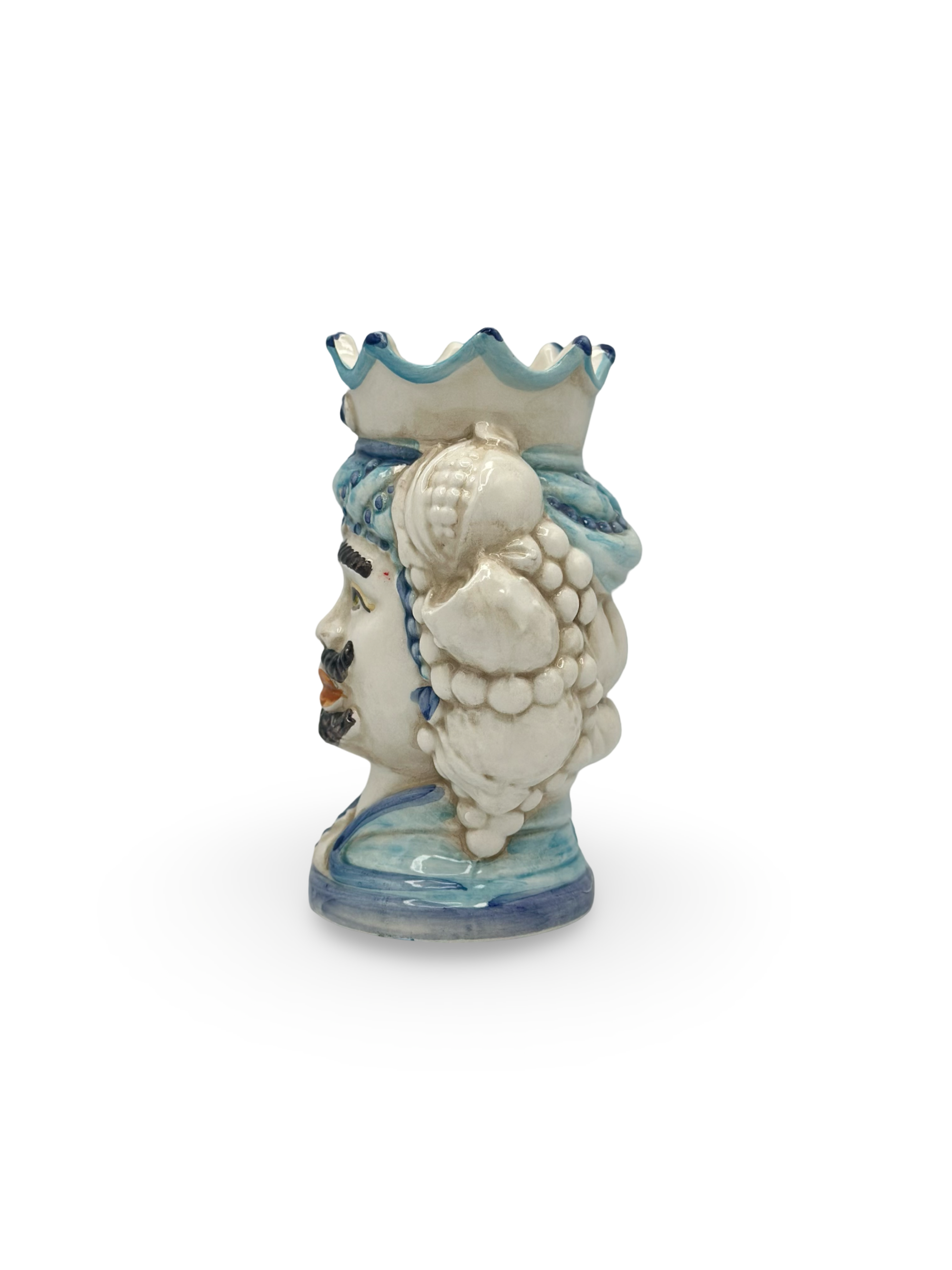 Teste di Moro Tradizionali – Ceramica Artigianale con Rifiniture Blu