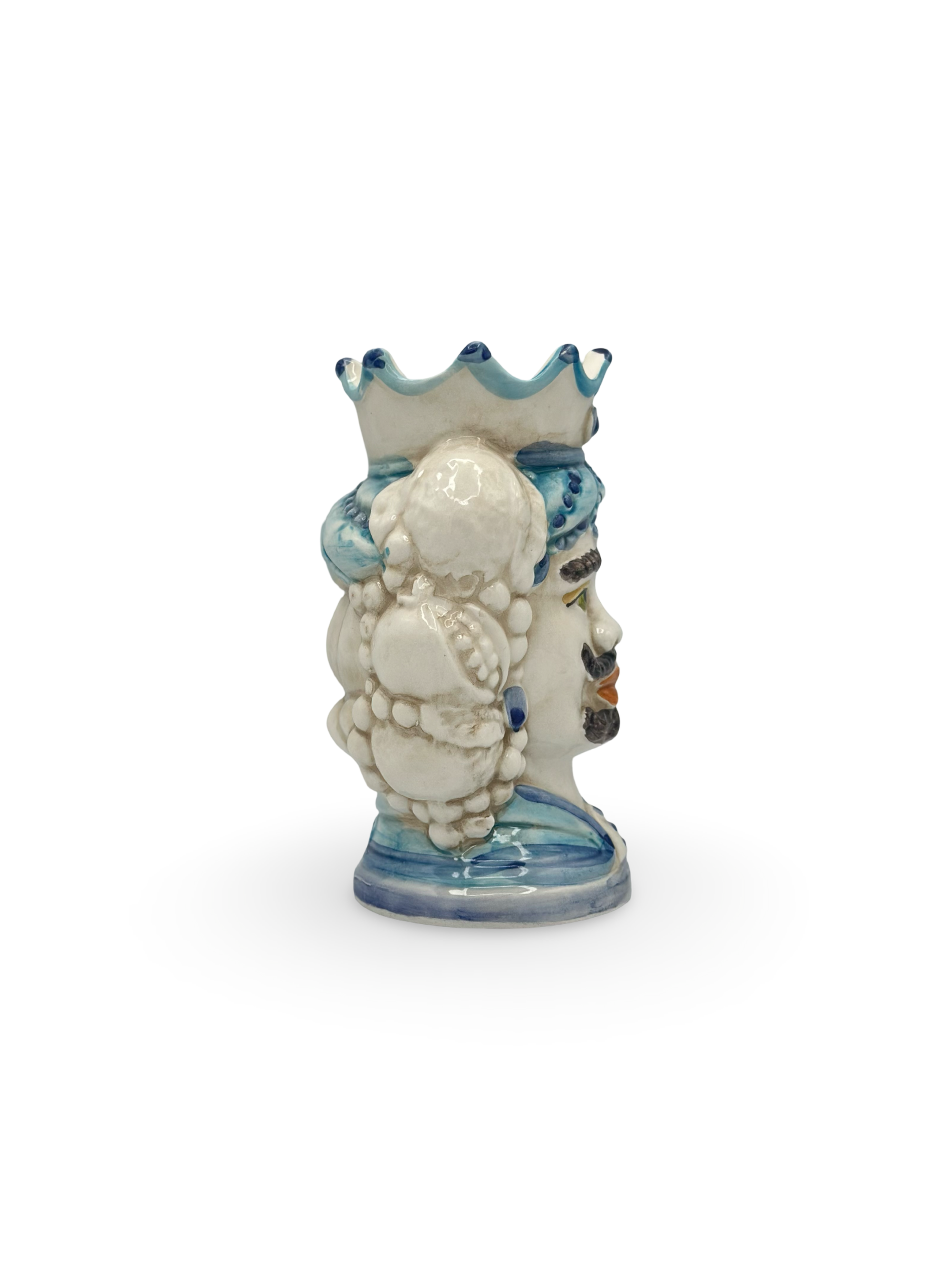 Teste di Moro Tradizionali – Ceramica Artigianale con Rifiniture Blu