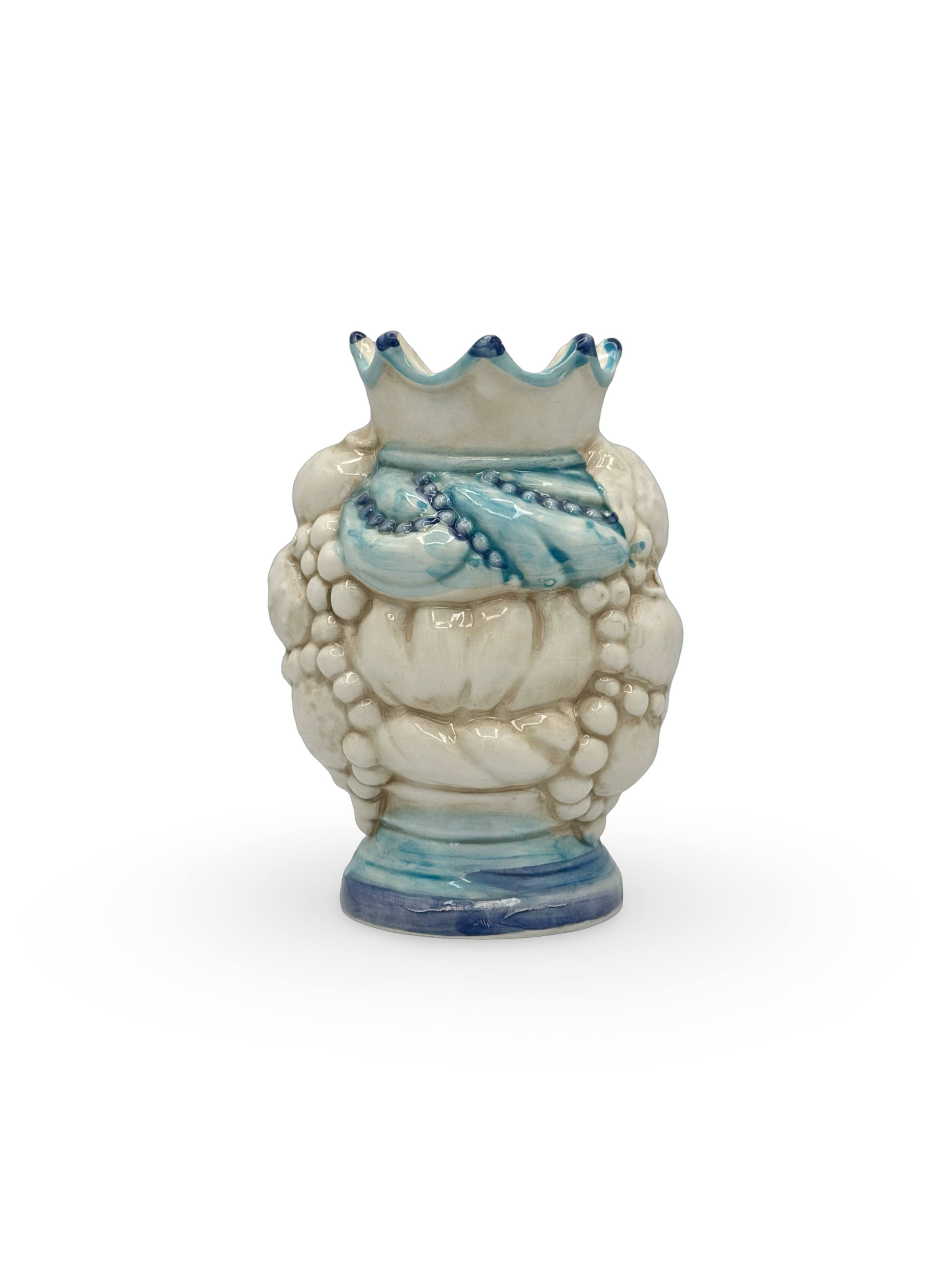 Teste di Moro Tradizionali – Ceramica Artigianale con Rifiniture Blu