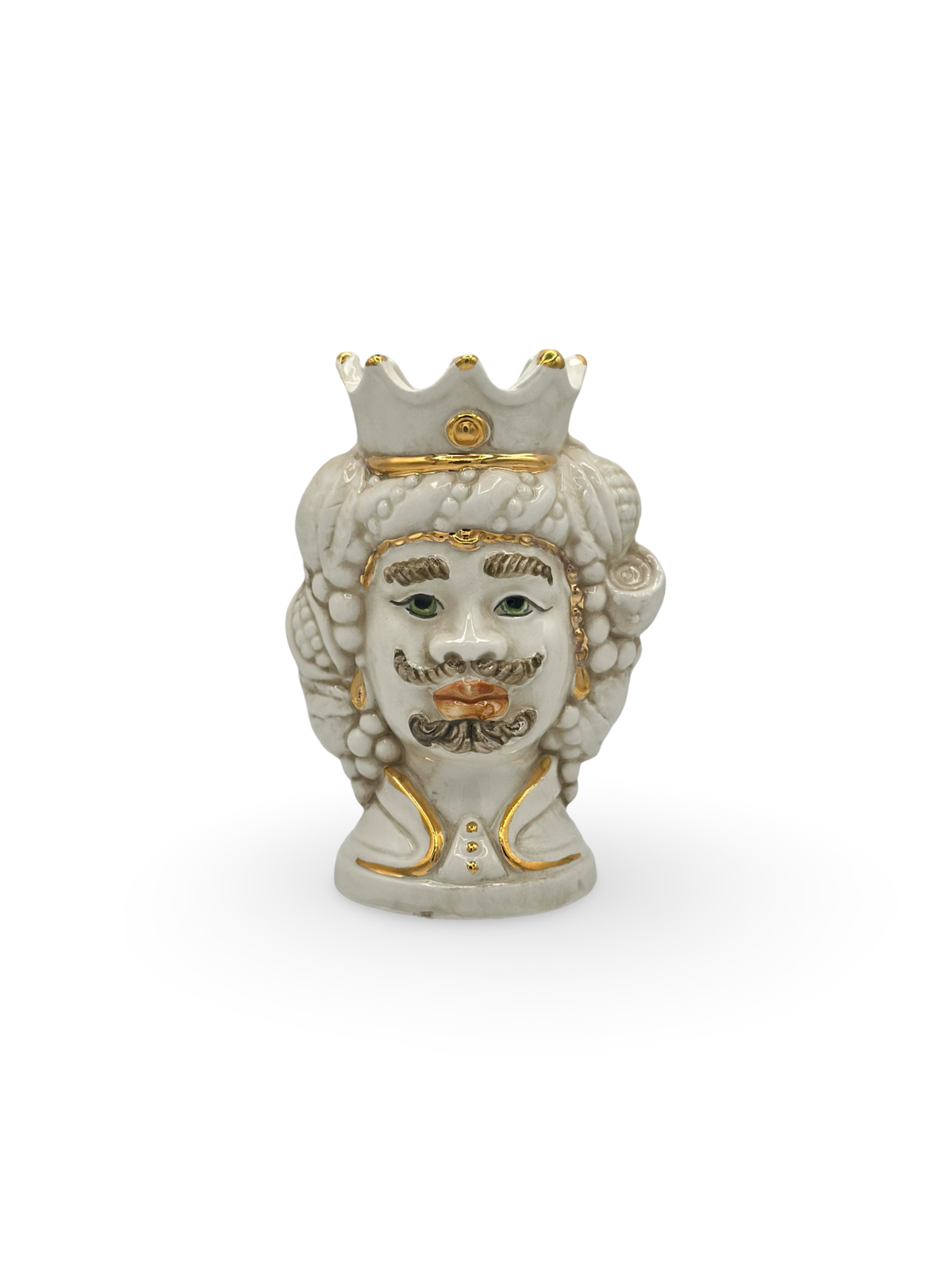 Testa di Moro in Ceramica – Essenziale con Dettagli Dorati